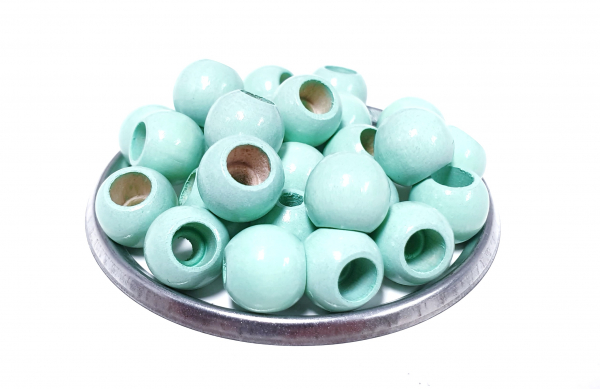 30 Sicherheitsperlen 10mm Holz mint